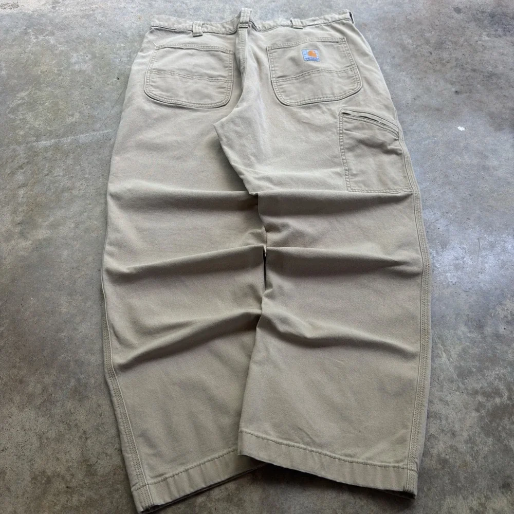 Vintage 2000s Carhartt Workwear Pants Baggy Carpenter Canvas Tan 36x30 (d8)